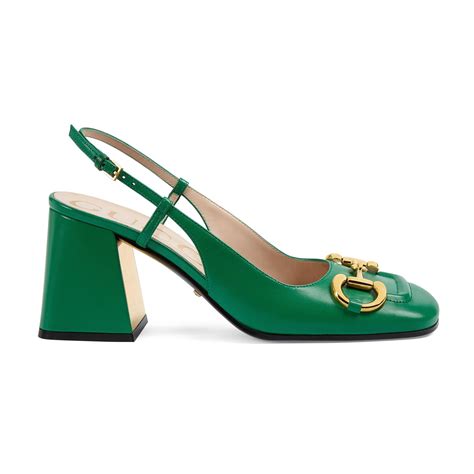 gucci crystal slingback|gucci slingback horsebit green.